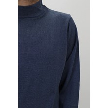 Santa Fistan Store Erkek Rahat Kesim Yarım Balıkçı Yaka Kışlık Ince Çelik Örgü Yün Kazak