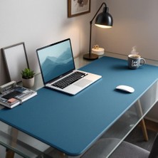 Mouse Pad Büyük Ölçü - Desk Mat Geniş Ebad - Masa Matı – 50 cm × 260 cm – Teal Mavi Siyah XL Mouse Pad – PU Deri - Gamer Kaymaz Taban - Ofis Masa Aksesuar