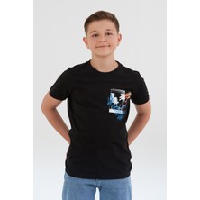 %100 Pamuk Yazı Baskılı Erkek Çocuk Tişört