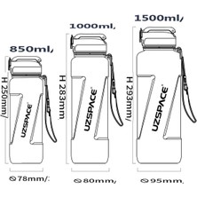 Serenity Haven 850ML Pipetli Ölçü Skalalı Şeffaf Gövde Tritan Su Matarası