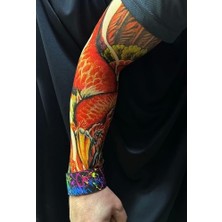 Ett Giyilebilir Kol Dövmesi Çorap Dövme 3D Kartal Baskılı Kol Bacak Dövme 2 Adet Model 18