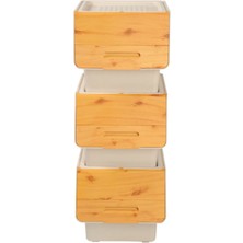 Motek Bambu Görünümlü Tekerlekli Organizer - 12 lt