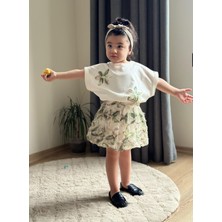 Alt Üst Takım Kız Çocuk | Balon Etekli Çiçekli 2’li Kombin I Kız Çocuk Elbise Takım |çiçekli Kombin