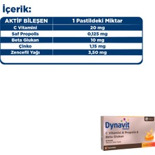 Dynavit Herbal C Vitamini, Propolis & Beta Glukan 16 Pastil - C Vitamini, Propolis, BetaGlukan, Çinko