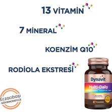 Dynavit Multi-Daily 30 Kapsül - 2'li Avantaj Paketi - Koenzim Q10, Rhodiola, Multivitamin ve Multimineral