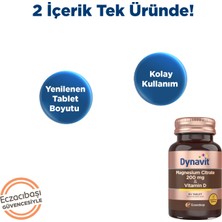 Dynavit Magnesium Citrate 200 mg & Vitamin D 60 Tablet - Magnezyum Sitrat, D Vitamini
