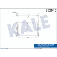 Radyatör Ford Focus Iii 1.5tdci 14 1.6tdci 10 C-Max Ii 1.5tdci 15 Toruneo-Transit Connect 1.5tdci 1 5 1.6tdci 13 Kuga Ii 1.5tdci 16 mt Brazing 545X358X26 Su Radyatörü Dpmah