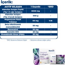 Dynavit Diamond Collagen PRO Multi Collagen 30 Saşe - Hidrolize Peptit Tip 1-2-3 Kolajen, Resveratrol