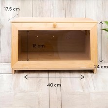 Elite Bambu Ekmek Dolabı Kutusu Şeffaf Cam Görünümlü Kapaklı Tazeliği Korur Pinterest Model Organizer 1 Adet