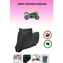 Kawasaki Ninja 400 Için Kilit Uyumlu Siyah Motosiklet Branda, Güvenli, Su Geçirmez