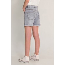 Taş Detaylı Kot Denim Kız Çocuk Şort
