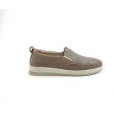 Ortoplus Deri Ortopedik Kadın Ayakkabı EV2790 VİZON