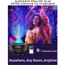 Galaksi Projektör Gece Lambası Bluetooth Hoparlör Disko Topu Yıldızlı Rgb LED Işıklı Tavan Aydınltma