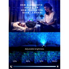 Galaksi Projektör Gece Lambası Bluetooth Hoparlör Disko Topu Yıldızlı Rgb LED Işıklı Tavan Aydınltma