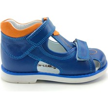 Ortoplus Deri Ortopedik Bebe Sandalet K C720 SAX MAVİ