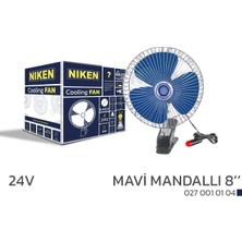 Araç Içi Vantilatör Mavi Mandallı 24VOLT 8 Inç Niken