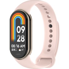 Xiaomi Mi Band 8 Serisi Klasik Kordon Silikon Strap Kayış-Kum Pembe