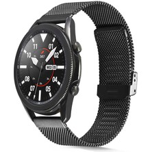 Gear S3 Uyumlu Krd-45 22MM Metal Kordon Zore - Siyah