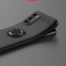 Realme 7 Pro Kılıf Crcr Ravel Silikon Kapak-Siyah-Kırmızı