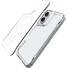 Apple iPhone 16 Kılıf Crcr Magsafe Şarj Özellikli T-Max Magsafe Kapak-Şeffaf
