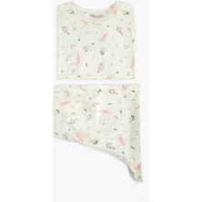 Koton Kısa Kollu Bisiklet Yaka Çiçekli Şortlu Pijama Takımı