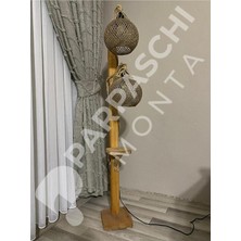 Ağaç Lambader Doğal Ahşap Tasarım Kütük Lambader Ev Köşe Aydınlatması