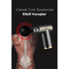 Masaj Tabancası Titreşimli Darbeli 30 Watt 6 Kademe 4 Başlık Yeni Nesil Şarjlı Kablosuz Masaj Aleti