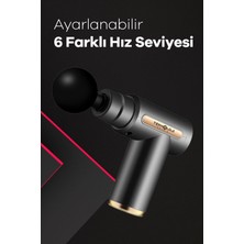 Masaj Tabancası Titreşimli Darbeli 30 Watt 6 Kademe 4 Başlık Yeni Nesil Şarjlı Kablosuz Masaj Aleti