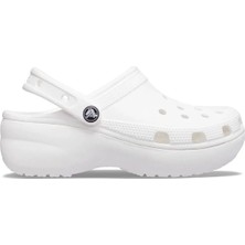 Crocs Classic Platform Clog Kadın Beyaz Terlik 206750_100 Günlük Kullanım İçin Konforlu ve Hafif Tasarım