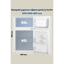 KUMTEL 87L MİNİ BUZDOLABI BEYAZ HTMF-90EW