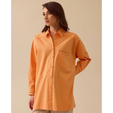 1009 Önden Düğmeli Oversize Sırtı Nakış Detaylı Günlük Şık Spor Gömlek 10002511511009 #06-25#