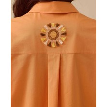 1009 Önden Düğmeli Oversize Sırtı Nakış Detaylı Günlük Şık Spor Gömlek 10002511511009 #06-25#