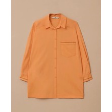 1009 Önden Düğmeli Oversize Sırtı Nakış Detaylı Günlük Şık Spor Gömlek 10002511511009 #06-25#