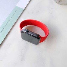 Watch 38MM Uyumlu Krd-31 Solo Loop Large Kordon Zore - Kırmızı