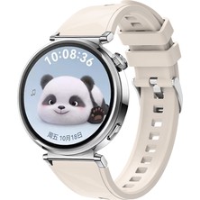 Huawei Gt4 41MM Uyumlu Zore KRD-129 18MM Silikon Kordon Strap Kayış-Starlight