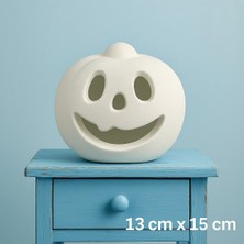 Ham Seramik Gülen Kabak Mumluk Büyük Boy – Doğal Dokulu El Yapımı Dekoratif Mumluk