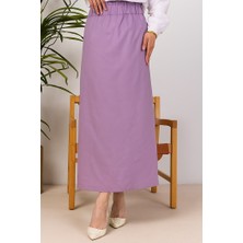 İlkimay.com Benja Beli Lastikli Gabardin Etek 1405 - Lila