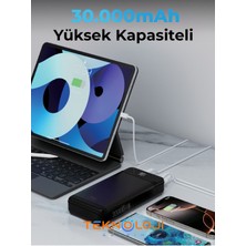 Hızlı Şarj Özellikli Powerbank 30.000 Mah 22.5 W Pd Kamp Işıklı LCD Göstergeli Yeni Nesil Usb-C