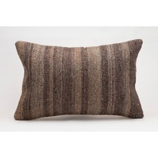 El Yapımı Kilimden Yapılmış Vintage Kırlent Kılıfı, Yün, 40X60 cm