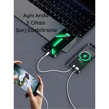 Magsafe Powerbank 10.000 Mah 22.5 Watt Hızlı Şarj Göstergeli Kablosuz Taşınabilir Şarj Type-C/usb
