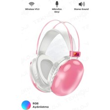 Teknoloji Gelsin Kablosuz Oyuncu Kulaklığı 7.1 Full Rgb Işıklı Stereo Profesyonel Ses Kulaküstü Mikrofonlu Gaming