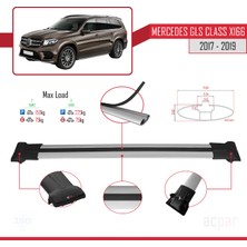 Mercedes Gls Class X166 2017-2019 Arası ile Uyumlu Fly Model Ara Atkı Tavan Barı Gri 2 Adet
