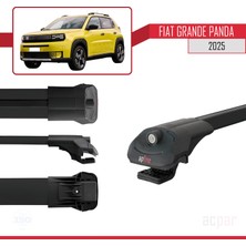 Fiat Grande Panda 2025-2025 Arası ile Uyumlu Ace-1 Ara Atkı Tavan Barı Siyah 2 Adet