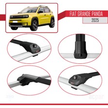 Fiat Grande Panda 2025-2025 Arası ile Uyumlu Ace-1 Ara Atkı Tavan Barı Siyah 2 Adet