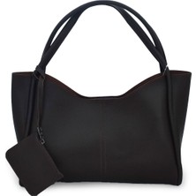 Modern Tasarım Kahverengi Cüzdanlı Kadın Omuz ve Kol Çantası