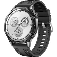 Huawei Watch Gt 5 Uyumlu Mbtm KRD-128 Silikon Kordon-Siyah