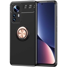 Xiaomi Mi 12 Pro Kılıf Mbtm Ravel Silikon Kapak-Siyah-Rose Gold