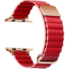 ​​​watch 40MM Uyumlu Krd-78 Pu Deri Kordon Strap Kayış Mbtm - Kırmızı