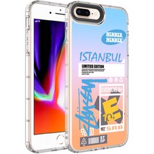 iPhone 7 Plus Kılıf Kamera Korumalı Renkli Desenli Sert Silikon Mbtm Korn Kapak-No1