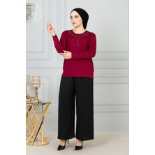 Kadın Kırmızı Anne Penye Bluz Anneler Günü